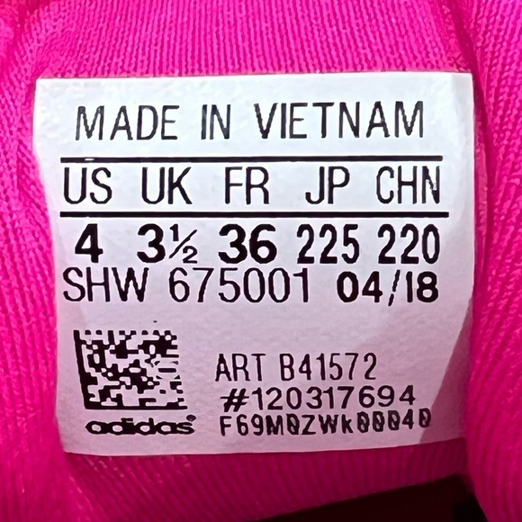 adidas Pink Cloudfoam Running Sneakers Size 4 Big Girl's - Picture 2 of 8